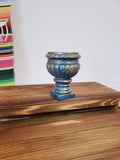 Blue and Gold Mid Century Antique Style Vase Hand Painted