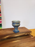 Blue and Gold Mid Century Antique Style Vase Hand Painted