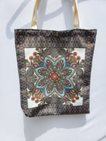 Floral Mandala Canvas Tote Bag