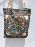 Floral Mandala Canvas Tote Bag