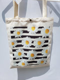 Fashion Daisy Floral Canvas Tote Bag