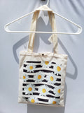 Fashion Daisy Floral Canvas Tote Bag