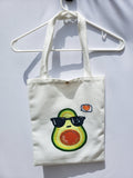 Cute Avocado Rhinestone Canvas Tote Bag