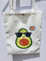 Cute Avocado Rhinestone Canvas Tote Bag