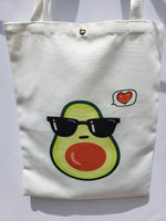 Cute Avocado Rhinestone Canvas Tote Bag