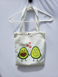 Rhinestone Cute Avocado Canvas Tote Bag