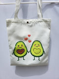 Rhinestone Cute Avocado Canvas Tote Bag