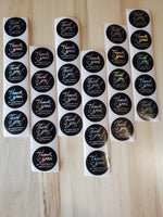 Black Holographic Thank You For Supporting My Small Business 1 inch Stickers 500 pieces Roll