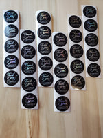 Black Holographic Thank You For Supporting My Small Business 1 inch Stickers 500 pieces Roll