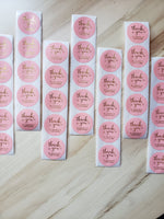 Pink 1 inch Stickers Thank You For Supporting My Small Business 500 Sticker Roll