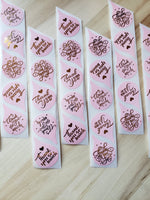 Thank You So Much and Thank You 1 inch Pink Drop Stickers 500 Sticker Roll