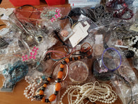 Costume Fashion Jewelry lot Necklaces,Bracetles and more PRICE IS FOR 1 POUND ONLY