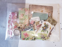 Junk journal, ephemera kits, vintage style, postcards, stickers, note paper, and more.