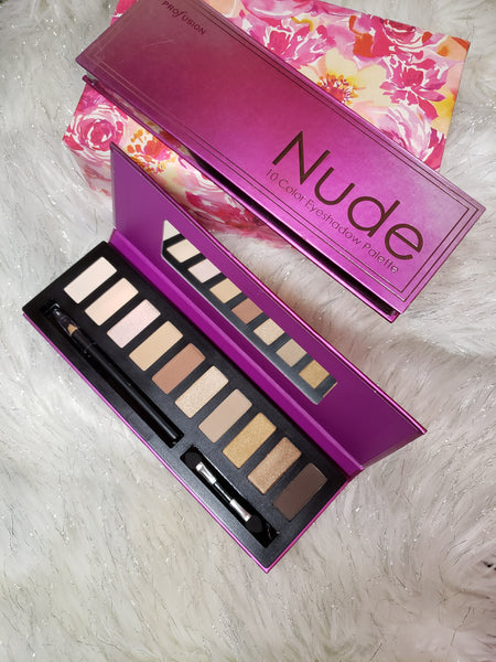 Prolux Nude 10 color eyeshadow palette (Pink cover) from Profusion