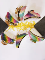 Rainbow Multicolor Sparkly Fashion Hair Claws/Clips Price is for 3 Random Styles