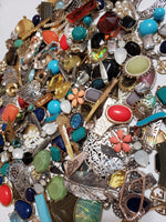 Costume Jewelry Pendants, Connectors, Charms, Retro, Vintage Style 8 oz Bag Over 50 Pieces