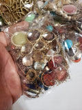 Costume Jewelry Pendants, Connectors, Charms, Retro, Vintage Style 8 oz Bag Over 50 Pieces