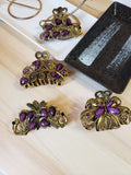 Purple Retro Style Fashion Hair Clips Hair Claws 4 Styles To Choose From