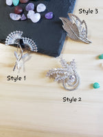 Cubic Zirconia Leaf/Flower Brooches 3 Styles To Choose From