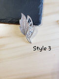 Cubic Zirconia Leaf/Flower Brooches 3 Styles To Choose From