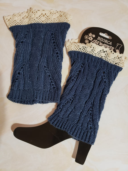 Bijorca Fashion Navy Blue Leg Warmers  Lace Top