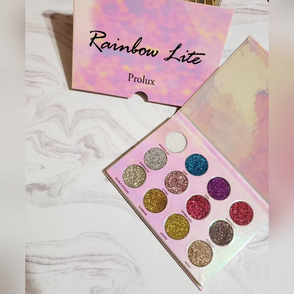 Prolux Rainbow Lite Body Glitter 12 Color Palette